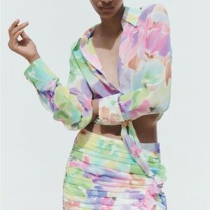 Zara Multicolor Crop Top